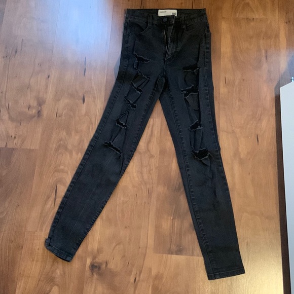 Garage, black washed skinny jeans with holes - Picture 1 of 1